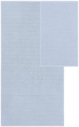 Modern Threads Otis 6-Piece 100% Cotton Towel Set – Zero Twist Jacquard Chevron – Includes 2 Bath Towels, 2 Hand Towels, 2 Washcloths – Absorbent, Quick Dry, Soft & Durable – Light Blue