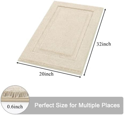 SHACOS Soft Microfiber Light Beige Bathroom Rugs Sets 2 Pieces 32x20 inch