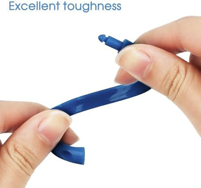 Navy Blue Shower Curtain Hooks - 12 Pcs Circular Plastic Shower Curtain Rings for Bathroom - O Shaped Dark Blue Shower Hooks Rings for Shower Curtain Rod