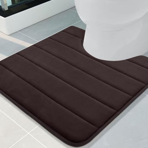 Buganda Memory Foam U-Shaped Toilet Rugs 24 x 24, Absorbent Bathroom mat