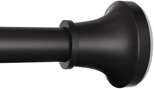 STARLATTA Adjustable Shower Curtain Rod 31-80 Inch, Never Rust Stainless Steel Black Tension Rod, 1" Heavy Duty No-Drill for Bathroom, Kitchen & Closet
