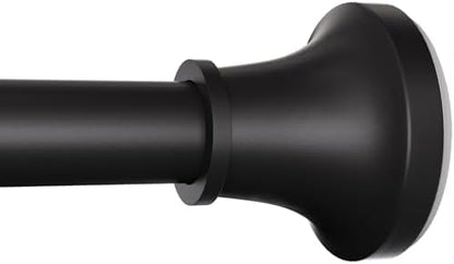 STARLATTA Adjustable Shower Curtain Rod 31-80 Inch, Never Rust Stainless Steel Black Tension Rod, 1" Heavy Duty No-Drill for Bathroom, Kitchen & Closet