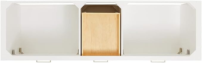 ARIEL Bristol 72-inch Bathroom Vanity with Sink,Solid Wood, 1.5-inch Pure White Quartz Countertop & Backsplash, Double Rectangular Porcelain Sink, 4 Soft Closing Doors, 4 Dovetail Drawers, White