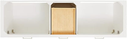 ARIEL Bristol 72-inch Bathroom Vanity with Sink,Solid Wood, 1.5-inch Pure White Quartz Countertop & Backsplash, Double Rectangular Porcelain Sink, 4 Soft Closing Doors, 4 Dovetail Drawers, White