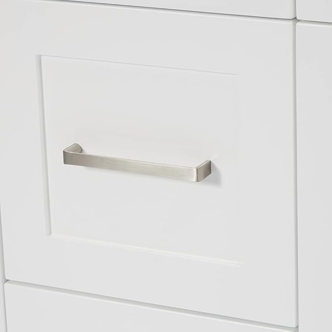 DKB Bradford 72 Inch Bathroom Vanity Double Sink — White Bathroom Vanity with Sink, 1.5" Edge Pure White Quartz Countertop & Backsplash, 4 Soft-Close Doors, and 3 Dovetail Drawers