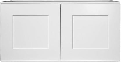 Design House Brookings Shaker Unassembled Bridge Wall Kitchen Cabinet W2412, 24 W x 12 D x 12 H, Painted White with Sherwin Williams®, Solid Wood – Design House, 543264
