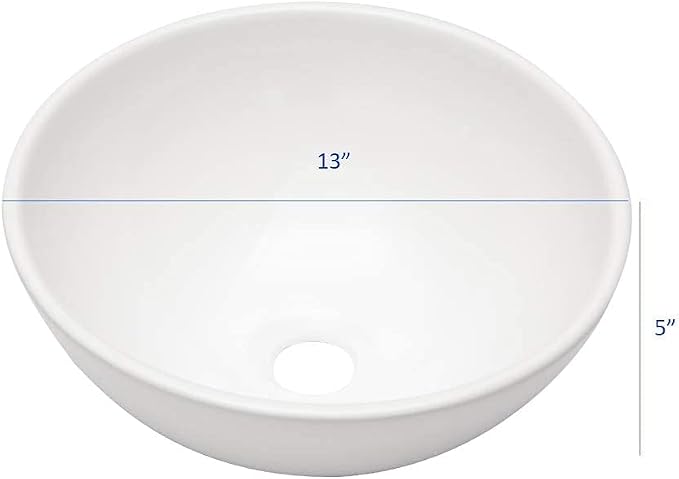 Mocoloo Oval Vessel Sink - 13'' x 13'' Bathroom Sink Countertop Oval Shape Small Ceramic Bathroom Sinks Above Counter White Porcelain Art Basin
