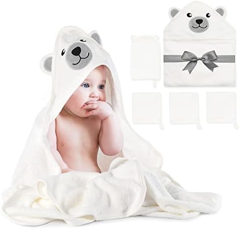 Momcozy Baby Towel, 5pcs Baby Bath Towel Set，Soft&Breathable