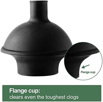 Eyliden Toilet Plunger and Brush Set, 2-in-1 Compact Holder, Black