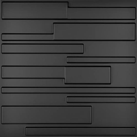 Art3d Decorative 3D Wall Panels 12 Pack 19.7" x 19.7" Creative Wall Panel for Indoor Decoration, Carbon Black
