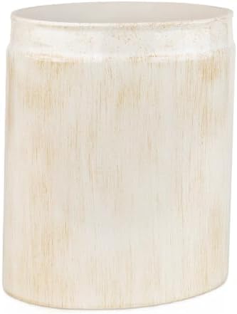 Creative Scents Rustic Luxe Small Bathroom Trash Can 1.53 Gal / 5.8L - Oval Bathroom Garbage Can Bin for Modern Farmhouse Decor - Small Waste Basket for Bathroom and Bedroom