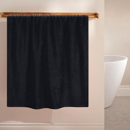 MyOwn Ultra Soft 2 Pack Oversized Bath Towel Set 28x55 inches, Cotton Large Bath Towels, Highly Absorbant Compact Quickdry & Lightweight Towel, Ideal for Gym Travel Camp Pool - Black
