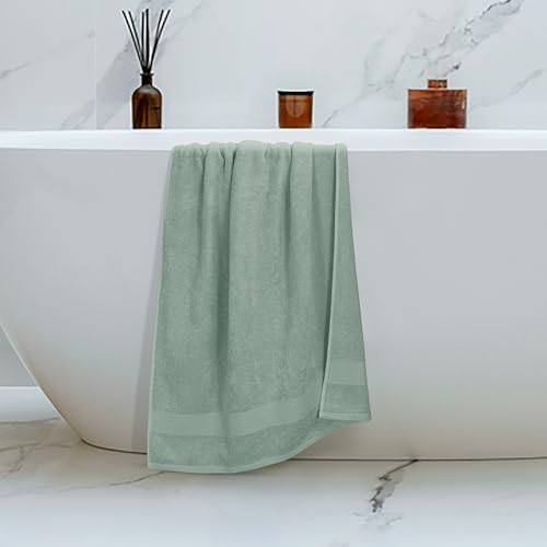 Belizzi Home 4 Pack Bath Towel Set 27x54, 100% Ring Spun Cotton, Ultra Soft Highly Absorbent Machine Washable Hotel Spa Quality Bath Towels for Bathroom, 4 Bath Towels - Jade