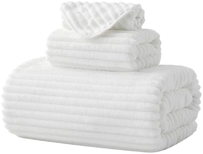 3 Pack Bath Towel Set, 40"x80" Oversized Bath Sheet, White