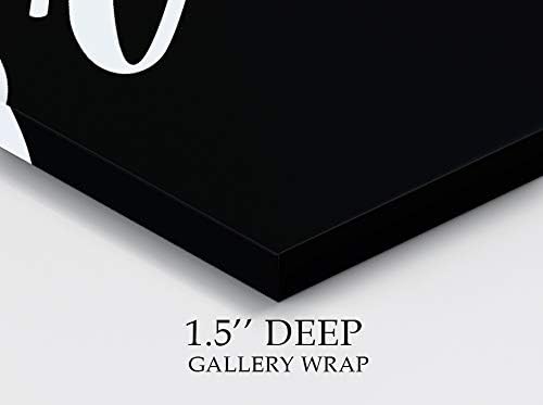 Renditions Gallery Black Brush Sign Bathroom Décor Gallery Wrapped Canvas Wall Art, 12x12,