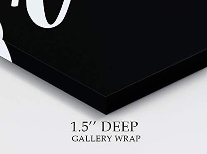 Renditions Gallery Black Brush Sign Bathroom Décor Gallery Wrapped Canvas Wall Art, 16x16,