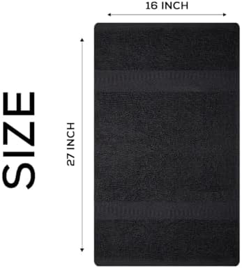 Premium 100% Cotton Hand Towels – Pack of 24, 16x27 Inch – Quick-Dry, Highly Absorbent Salon Towels for Hair Care, Gym, Spa & Bathroom – Black
