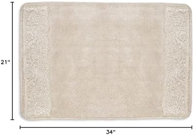Zahari Home Rose Vine Bathroom Rug Luxury Bath Rug Washable Beautiful Shower Mat Unique Design Stylish Beige Bath Bath Rug Shower Tub Decor
