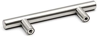 homdiy | 100 Pack 3in Hole Centers | Cabinet Handles Nickel Drawer Pulls Stainless Steel, Bar Handle Pull with Brushed Nickel Finish | Kitchen Cabinet Hardware/Dresser Drawers 201SN