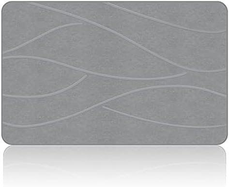 VEELOIM Stone Bath Mat, Diatomaceous Earth Shower Mat for Bathroom Grey