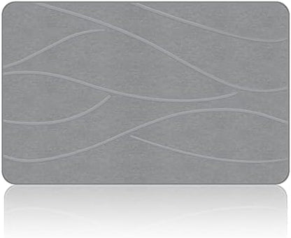 VEELOIM Stone Bath Mat, Diatomaceous Earth Shower Mat for Bathroom Grey