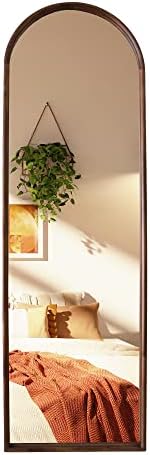 WallBeyond 65"x20" Full Length Mirror - Vintage Wood Framed Large Bedroom Floor Mirror, Farmhouse Wall Mounted or Leaning, Brown Solid Wood