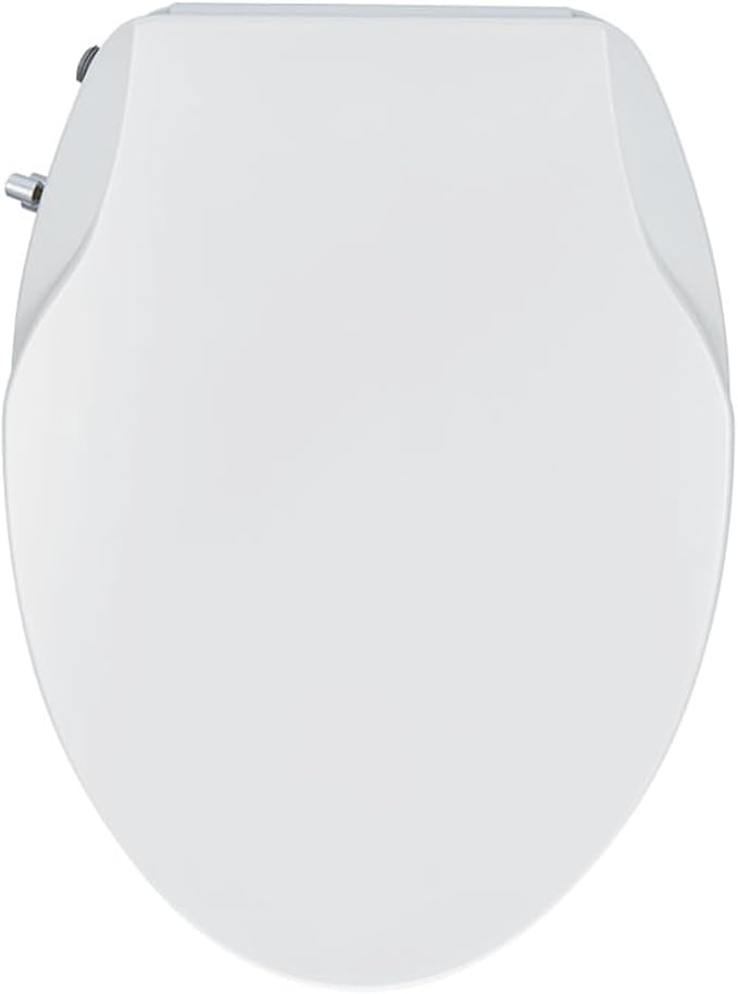 Non-Electric Bidet Toilet Seat, Elongated Fit with Quiet-Close Lid, Dual Nozzles for Rear & Feminine Wash, Easy DIY Installation