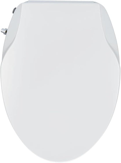 Non-Electric Bidet Toilet Seat, Elongated Fit with Quiet-Close Lid, Dual Nozzles for Rear & Feminine Wash, Easy DIY Installation