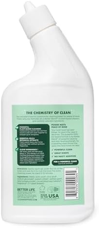 Better Life Toilet Bowl Cleaner - Tea Tree & Peppermint Scent Cleaning Gel - Liquid Bathroom Cleaners for Household - 24oz