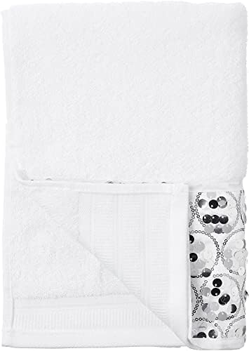 Zahari Home Sinatra Modern Bathroom Towel Set - 3 Piece Luxury Contemporary Decor Bling White Bath Towel Sets Soft, Plush and Highly Absorbent