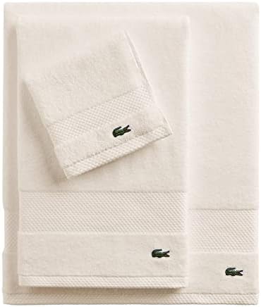 Lacoste Heritage 100% Supima Cotton Bath Towel, Chalk, 30" x 54" – Highly Absorbent & Quick Drying, Premium Super Soft Bath Towel, Bathroom Essential, Gift for All Occasions, Machine Washable