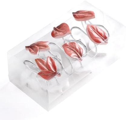 Terracotta Plant Leaf Shower Curtain Hooks,Eucalyptus Bathroom Decor,12PCS