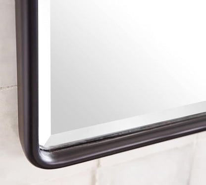 Farmhouse Pivot Rectangle Bathroom Mirror Oil Rubbed Bronze Metal Framed Tilting Beveled Vanity Mirrors for Wall, Overall 23.91 x 30 inches (Mirrror 20 x 30 inches)
