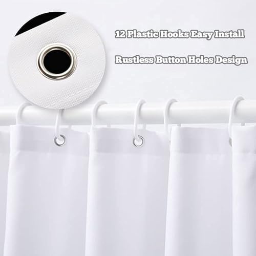 Extra Long Flower Spring Blue Pink Bathroom Shower Curtain Set