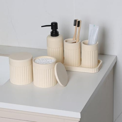 INIUNIK Bathroom Accessory Set, 6 Piece, Resin