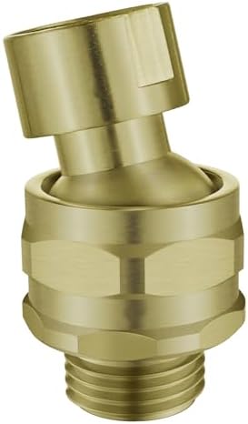 Shower Head Swivel Ball Adapter Brass Adjustable Shower Arm Connector Universal Showering Component Shower Arm Extension- Brushed Gold