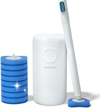 Disposable Toilet Bowl Brush with 8 Scented Toilet Wand Refills