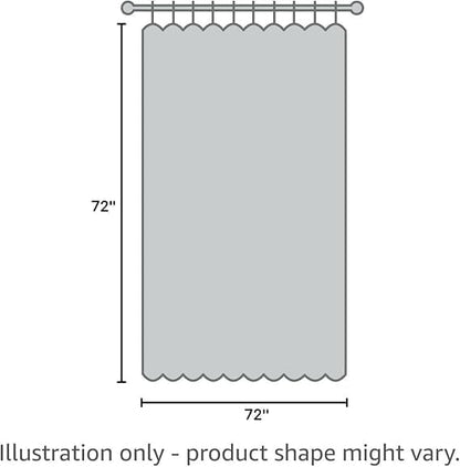 VCNY Home - Shower Curtain, 100% Lightweight Polyester Fabric with Ruffled Design, Water-Resistant and Machine Washable Bathroom Decor (Melanie White, 72" x 72")