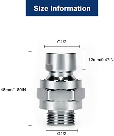 NearMoon Shower Head Swivel Ball Adapter - Solid Brass Shower Connector Ball Joint Adjustable Universal Shower Arm Extension Component (Chrome Finish)
