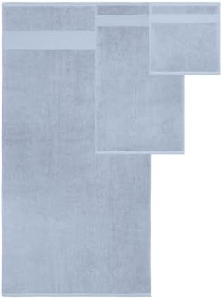 Modern Threads Astra 6-Piece 100% Cotton Towel Set – Jacquard Geometric Pattern – Includes 2 Bath Towels, 2 Hand Towels, 2 Washcloths – Absorbent, Quick Dry, Soft & Durable – Light Blue