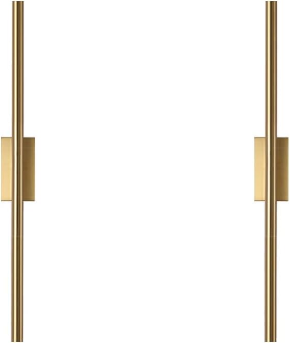 Only Suitable for Small Junction Box Set of 2 Hardwired Narrow Gold Wall Sconces Modern Picture Lights Linear Mirror Vanity Wall Lights for Bathroom Bedroom Corridor (2 Pack, 24'', Gold, Dimmable)