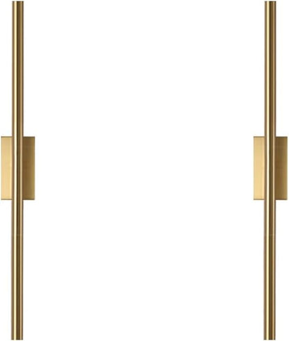 Only Suitable for Small Junction Box Set of 2 Hardwired Narrow Gold Wall Sconces Modern Picture Lights Linear Mirror Vanity Wall Lights for Bathroom Bedroom Corridor (2 Pack, 24'', Gold, Dimmable)