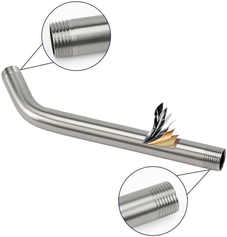 NearMoon Shower Arm with Flange, Made of 304 Stainless Steel Shower Extension Extender Pipe, Wall-Mounted for Fixed Bathroom Showerhead, Never Rust (12 Inch, Brushed Nickel)