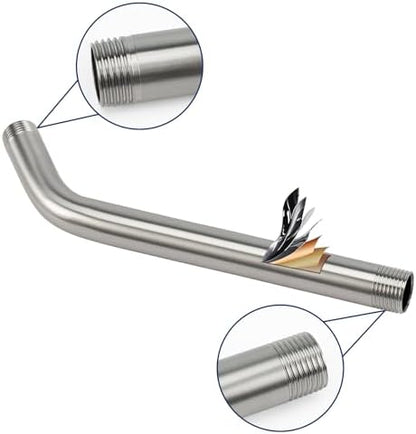 NearMoon Shower Arm with Flange, Made of 304 Stainless Steel Shower Extension Extender Pipe, Wall-Mounted for Fixed Bathroom Showerhead, Never Rust (12 Inch, Brushed Nickel)