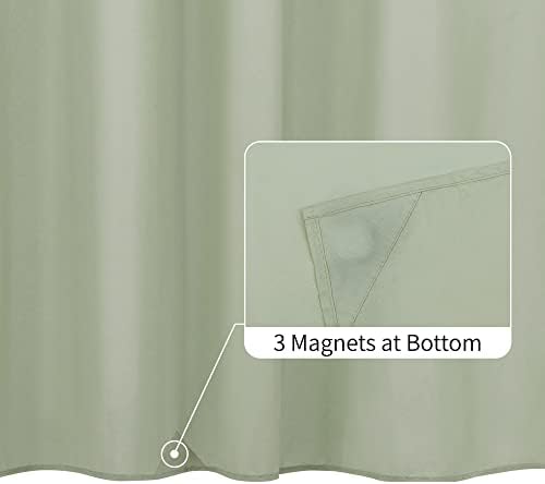 ALYVIA SPRING Sage Green Fabric Shower Curtain Liner Waterproof - Soft & Light-Weight Cloth Shower Liner with 3 Magnets, Hotel Quality & Machine Washable - Standard Size 72x72, Desert Sage (Pack of 2)