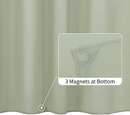 ALYVIA SPRING Sage Green Fabric Shower Curtain Liner Waterproof - Soft & Light-Weight Cloth Shower Liner with 3 Magnets, Hotel Quality & Machine Washable - Standard Size 72x72, Desert Sage (Pack of 2)