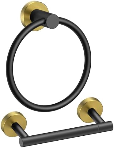 FORIOUS Toilet Paper Holder and Towel Ring Set, Bathroom Accessories Set