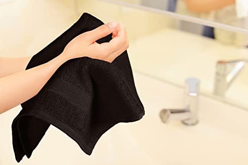 Belizzi Home Ultra Soft 6-Piece Hand Towel Set 16x28-100% Ringspun Cotton - Durable & Highly Absorbent Hand Towels - Ideal for use in Bathroom, Kitchen, Gym, Spa & General Cleaning - Chocolate Brown