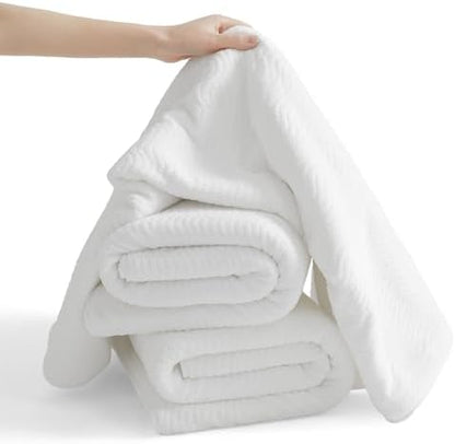 8 Piece Bath Towel Set White|2 Oversized Large Bath Sheet,2 Hand Towels,4 Washcloths| Ultra Soft Cozy Bath Towel Set for Bathroom Hotel Gym Spa,Highly Absorbent & Quick Dry Bathroom Towel Collections