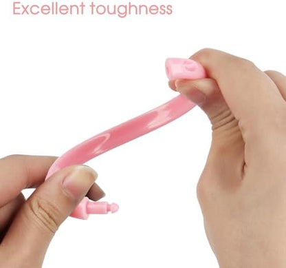 Pink Shower Curtain Hooks - 12 Pcs Circular Plastic Shower Curtain Rings for Bathroom - O Shaped Light Pink Shower Hooks Rings for Shower Curtain Rod